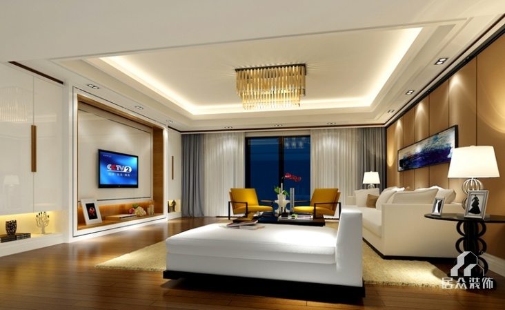 振业城上官360平方米现代简约风格复式户型卧室装修效果图