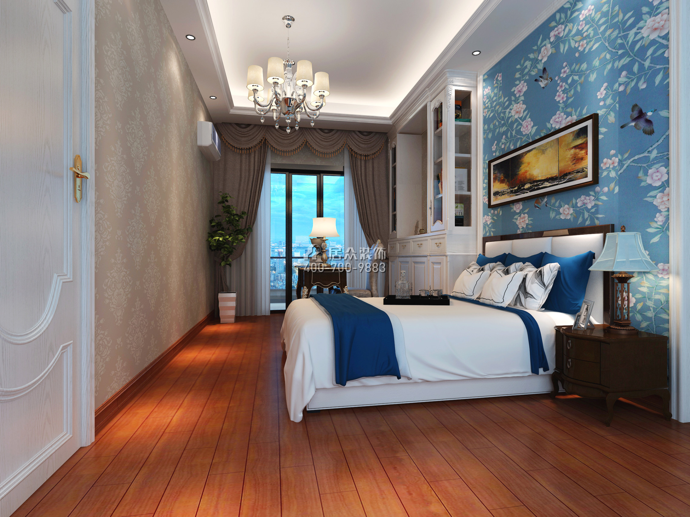流金岁月200平方米欧式风格平层户型卧室装修效果图
