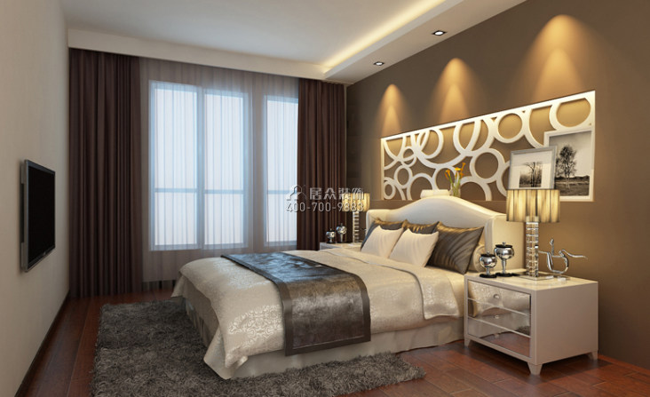 曦城六期200平方米欧式风格平层户型卧室装修效果图