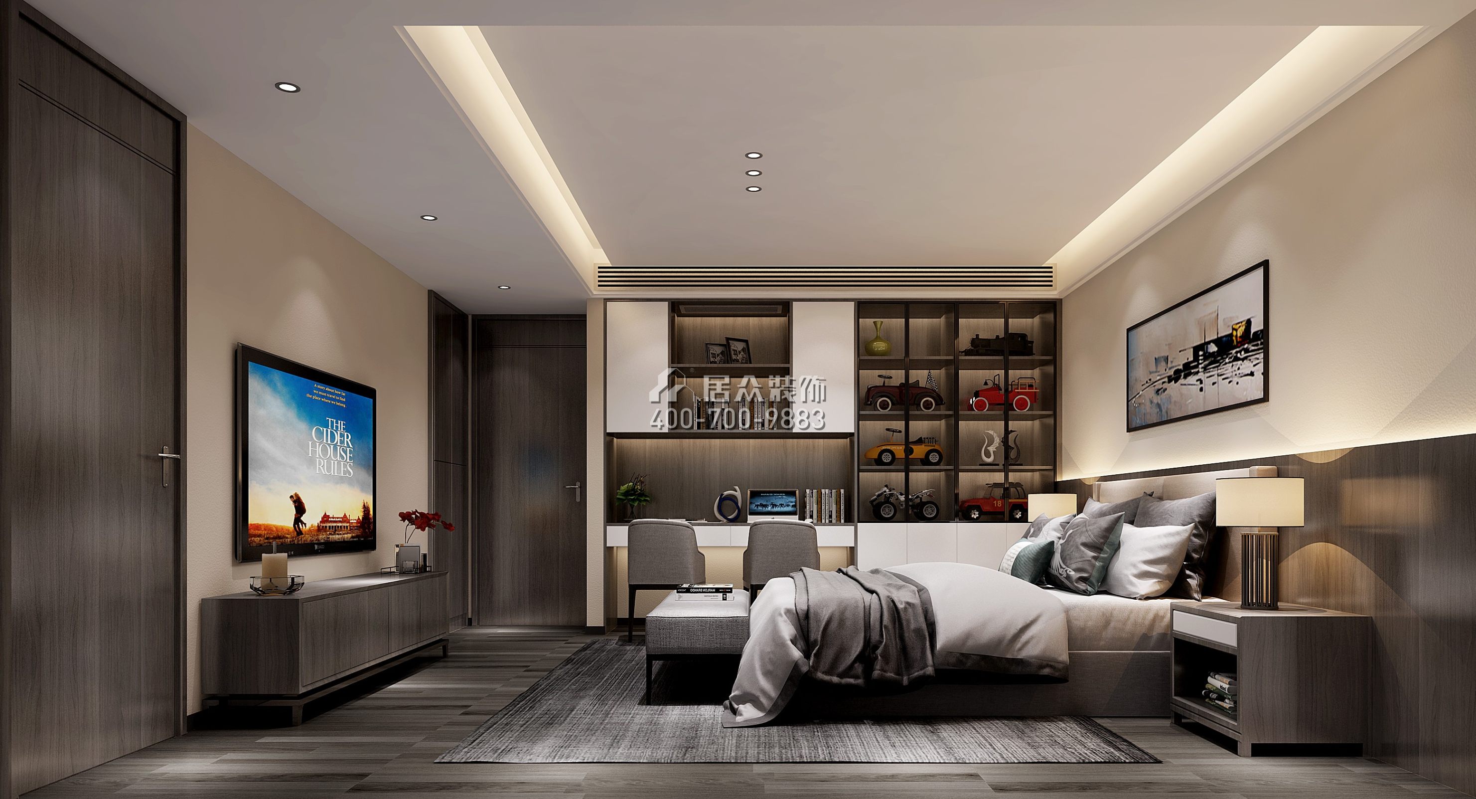 林村公寓150平方米现代简约风格复式户型卧室装修效果图