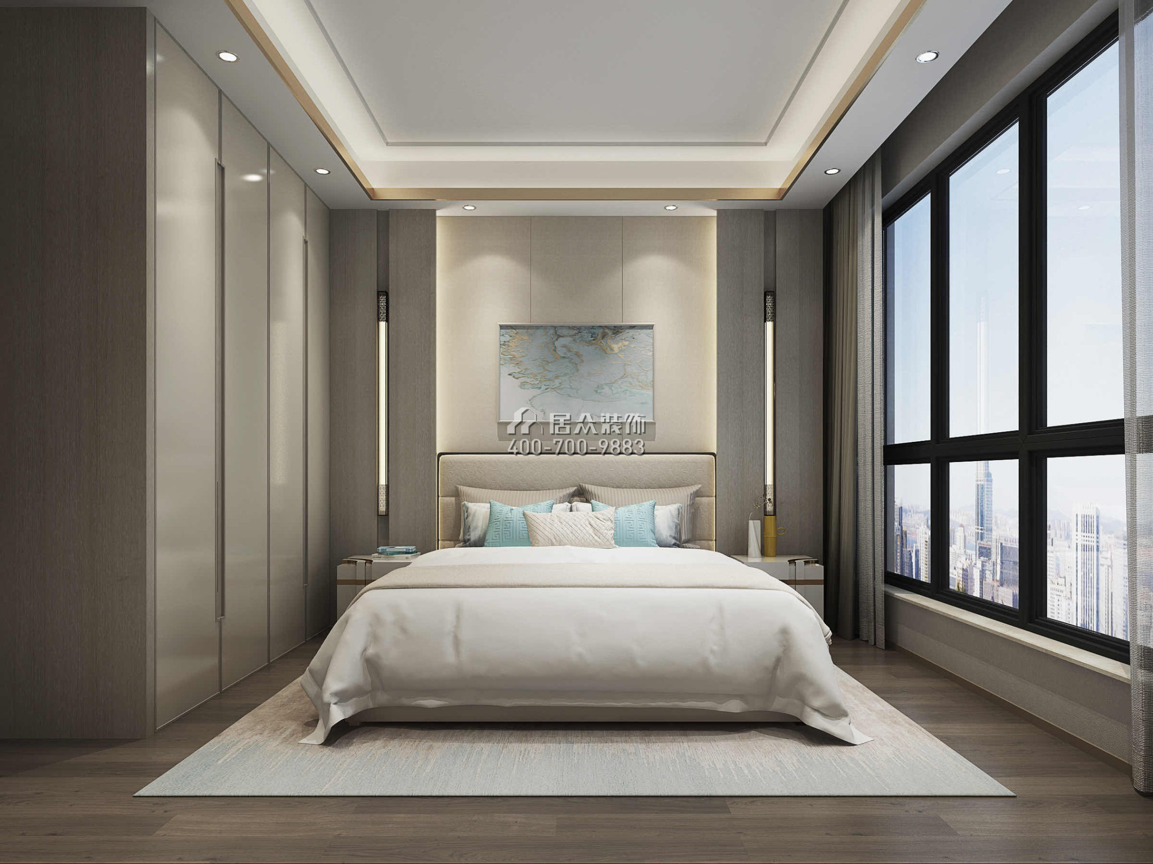 华尔顿1275158平方米中式风格平层户型卧室装修效果图
