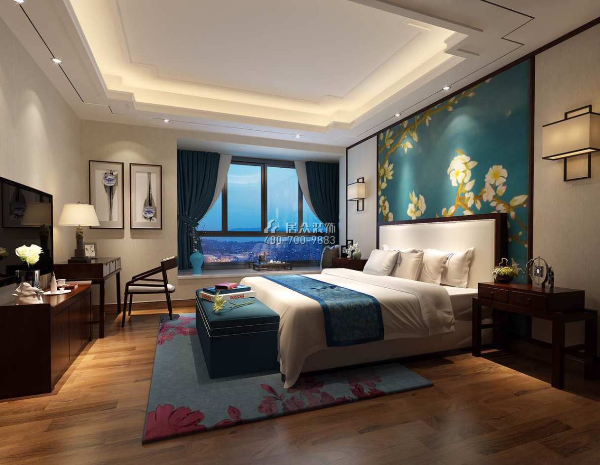 流金岁月500平方米中式风格复式户型卧室装修效果图
