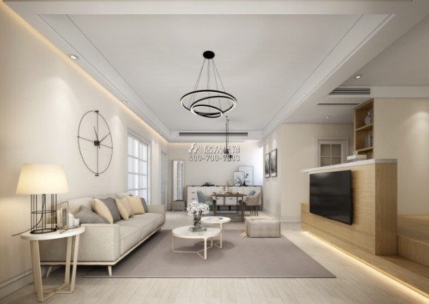黃埔雅苑三期83平方米現代簡約風格平層戶型客廳裝修效果圖