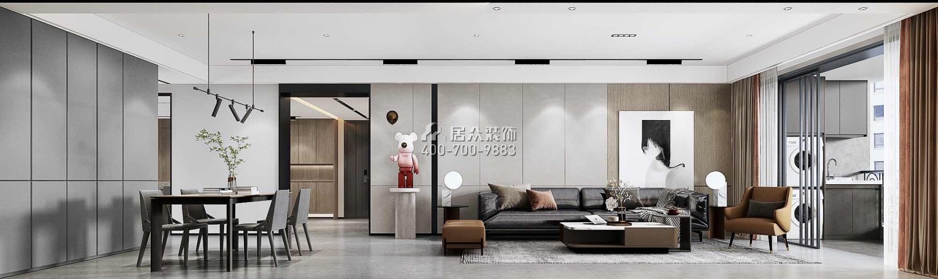 南海玫瑰园三期180平方米现代简约风格平层户型客厅装修效果图