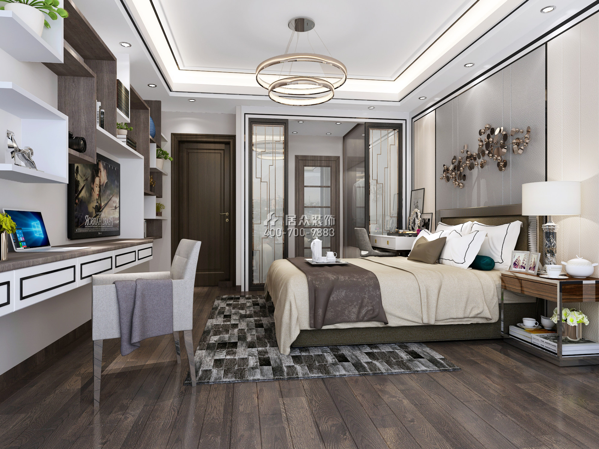 合正观澜汇165平方米现代简约风格平层户型卧室装修效果图