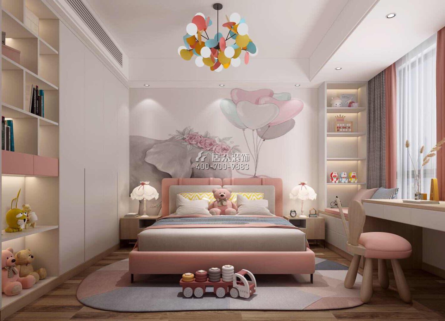 鼎峰尚境155平方米现代简约风格平层户型卧室装修效果图