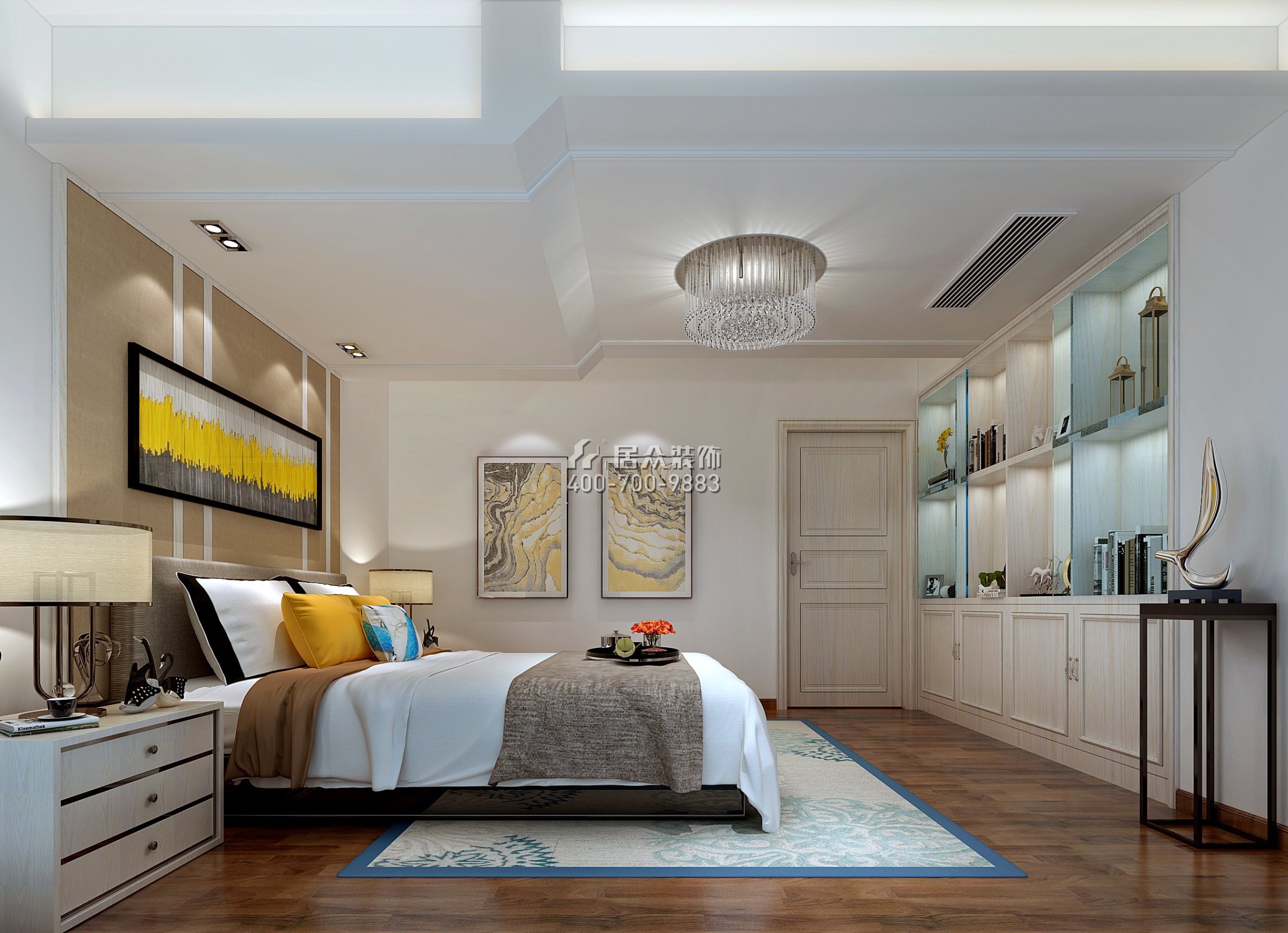 中信凯旋城三期600平方米欧式风格别墅户型卧室装修效果图