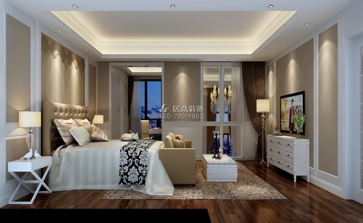觀瀾天下486平方米歐式風格別墅戶型臥室裝修效果圖