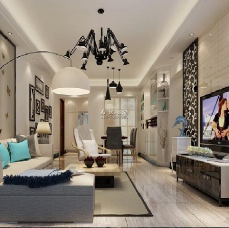 南國豪苑120平方米現代簡約風格平層戶型客廳裝修效果圖