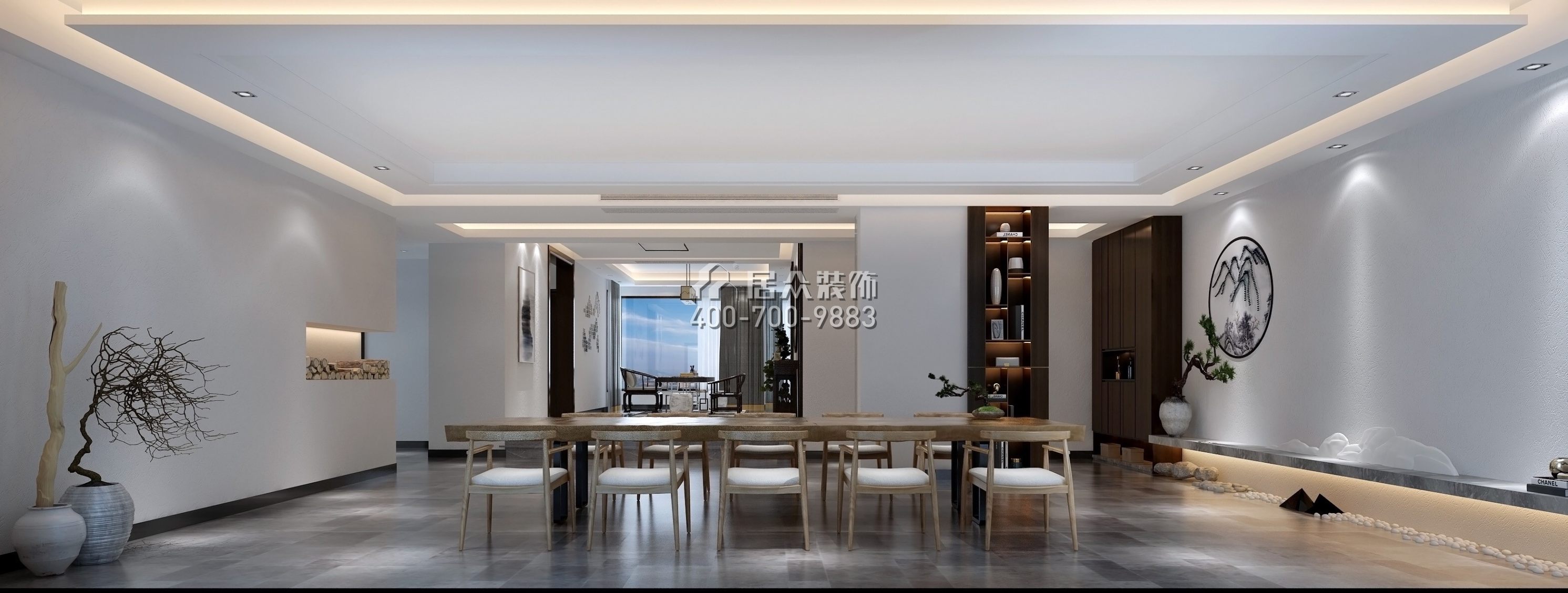 锦绣山河三期190平方米混搭风格平层户型餐厅装修效果图