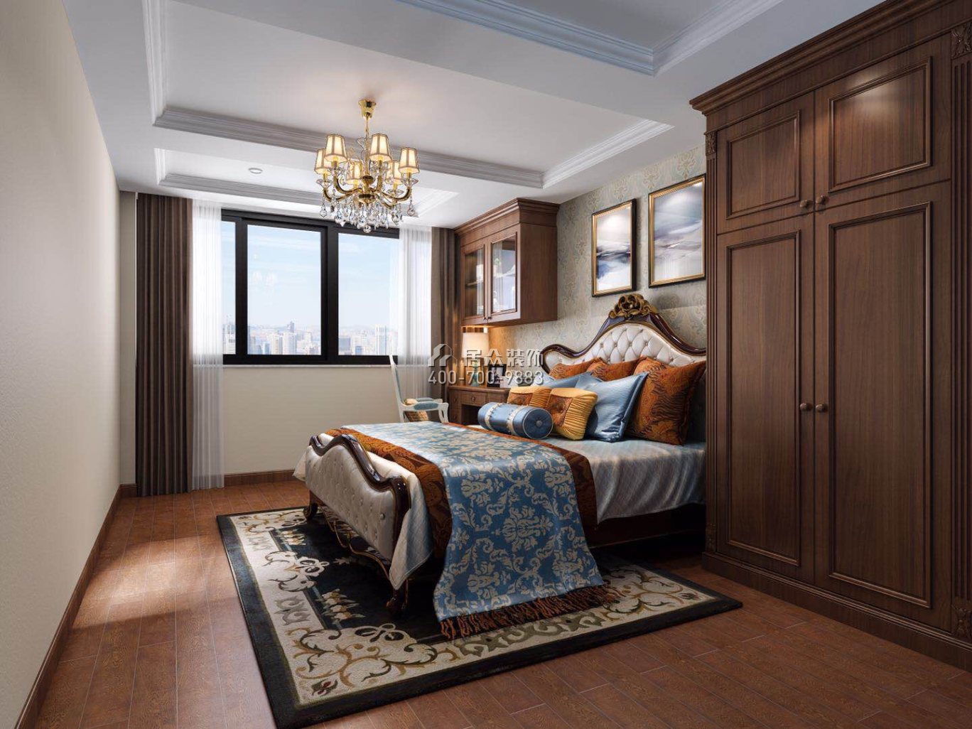 福莲花园170平方米欧式风格复式户型卧室装修效果图