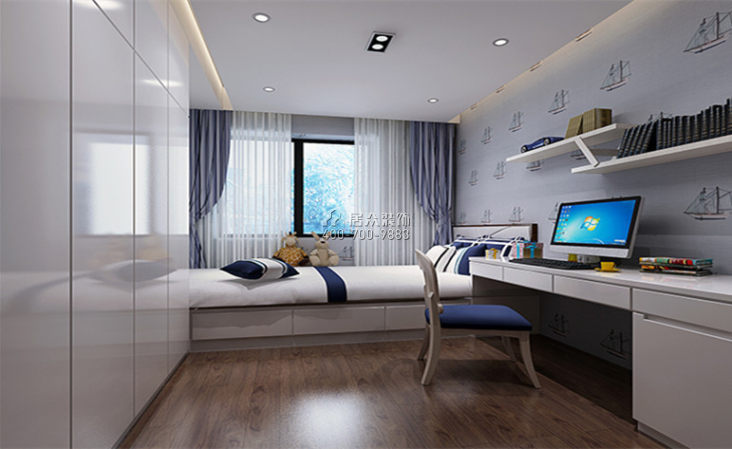 陽光帶海濱城145平方米現代簡約風格平層戶型兒童房裝修效果圖