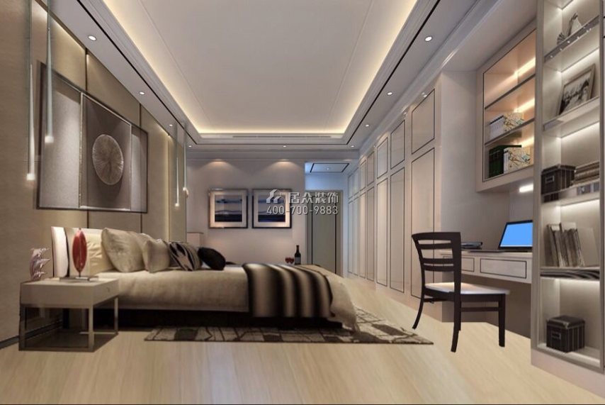 领航城领翔华府A区137平方米现代简约风格平层户型卧室装修效果图