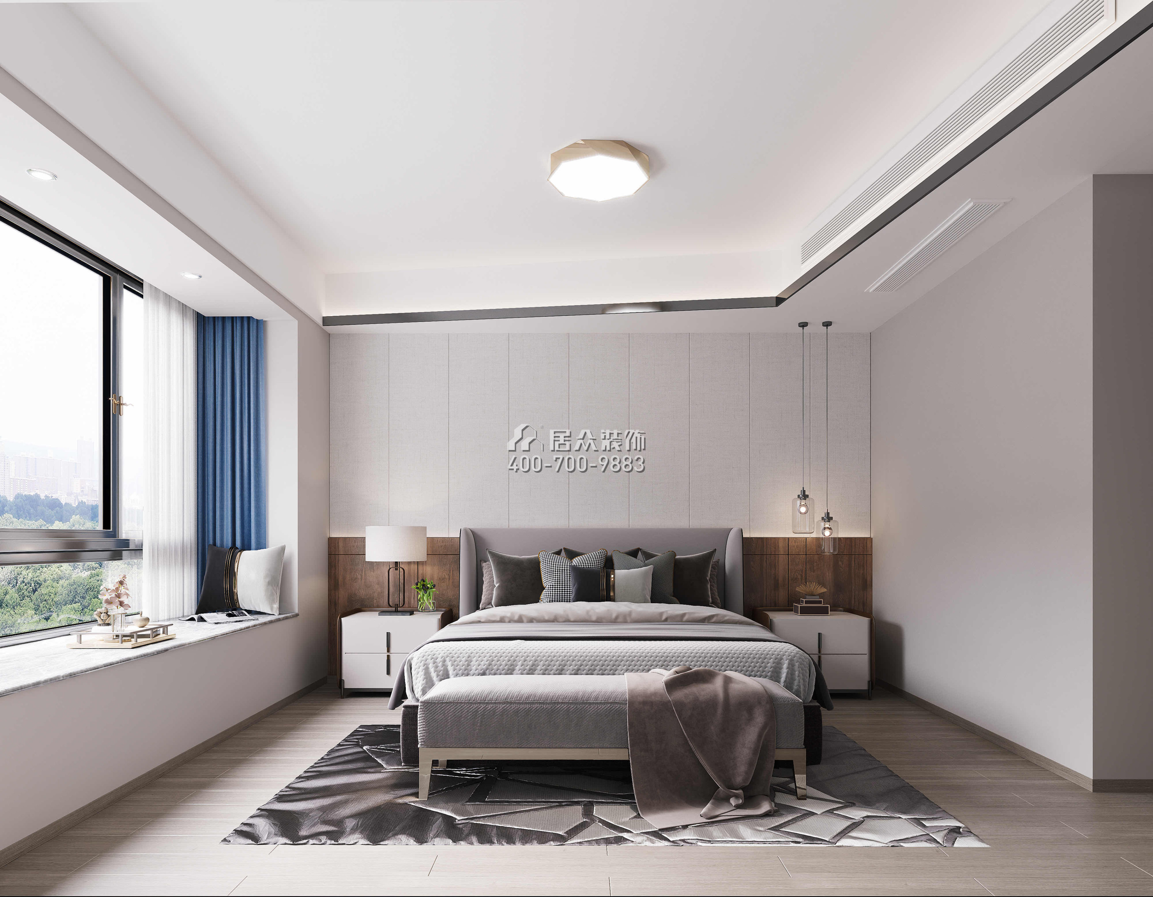 招商海月120平方米現代簡約風格躍式戶型臥室裝修效果圖