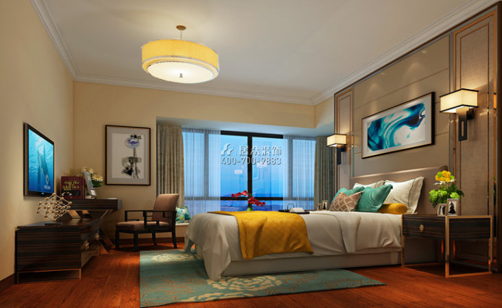 金海灣豪庭168平方米中式風格平層戶型臥室裝修效果圖