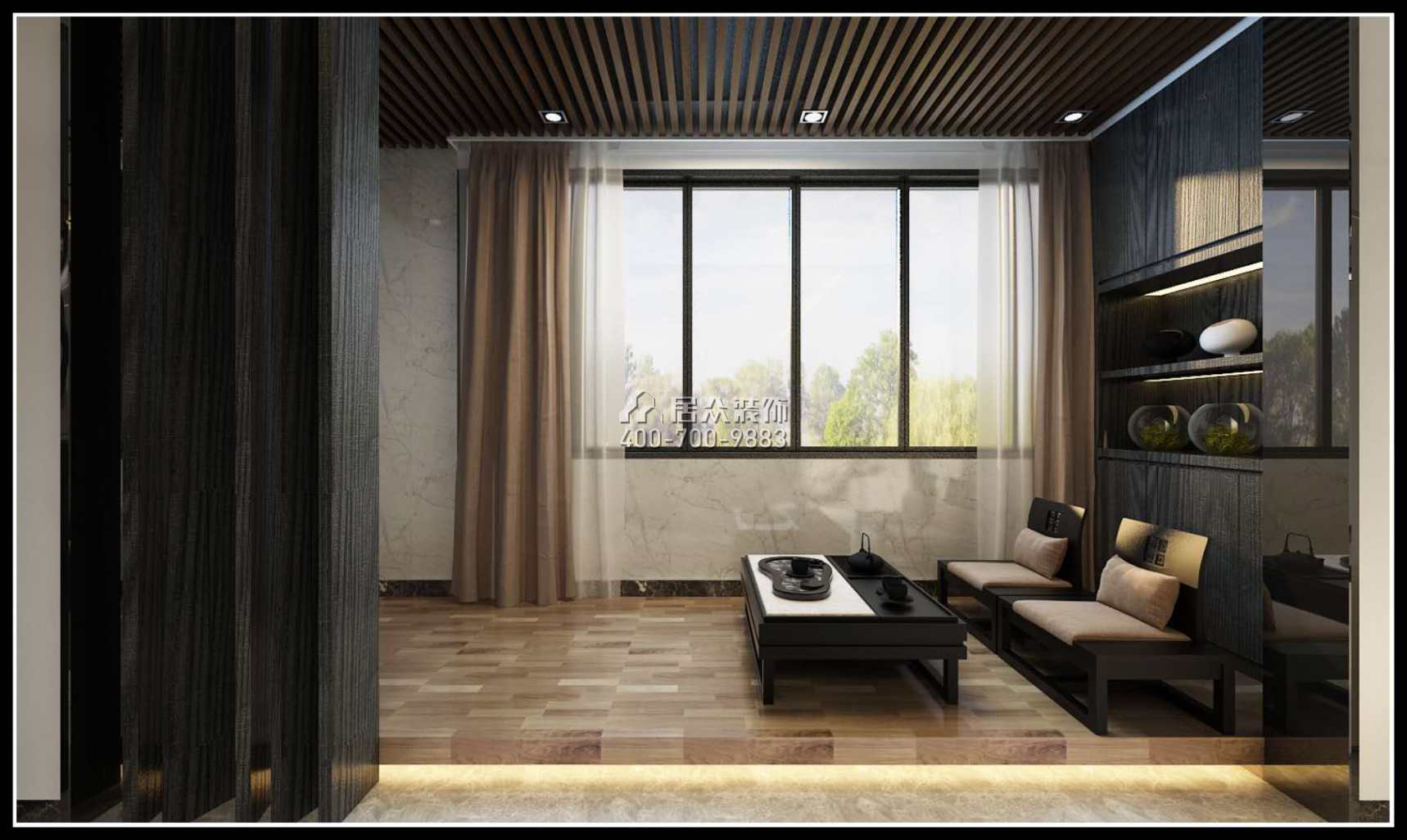 岭南隽庭180平方米现代简约风格平层户型茶室装修效果图