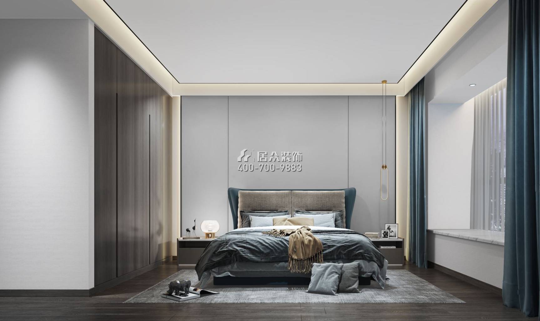华发世纪城136平方米现代简约风格跃式户型卧室装修效果图