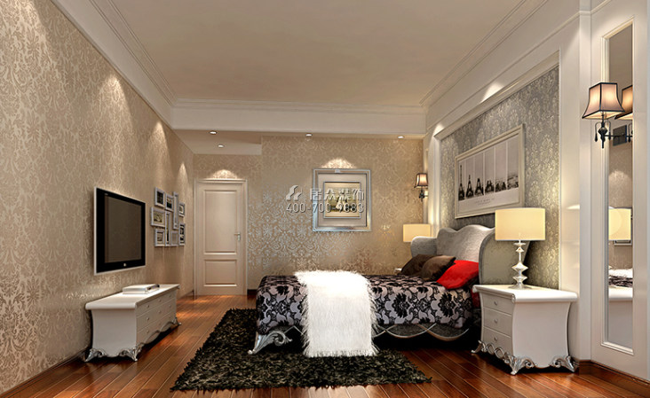 170平方米现代简约风格平层户型卧室装修效果图