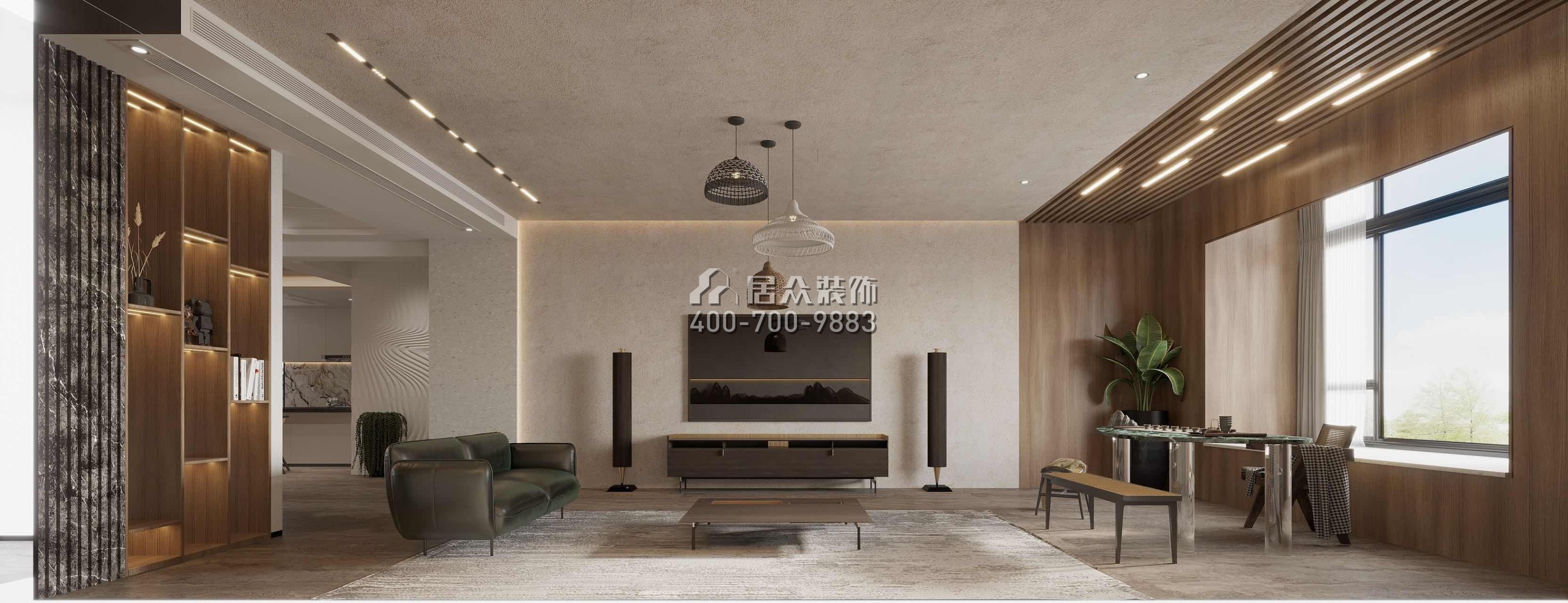 安柏丽晶185平方米混搭风格平层户型客厅（中国）科技有限公司官网效果图