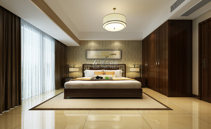 天悦南湾89平方米中式风格平层户型卧室装修效果图