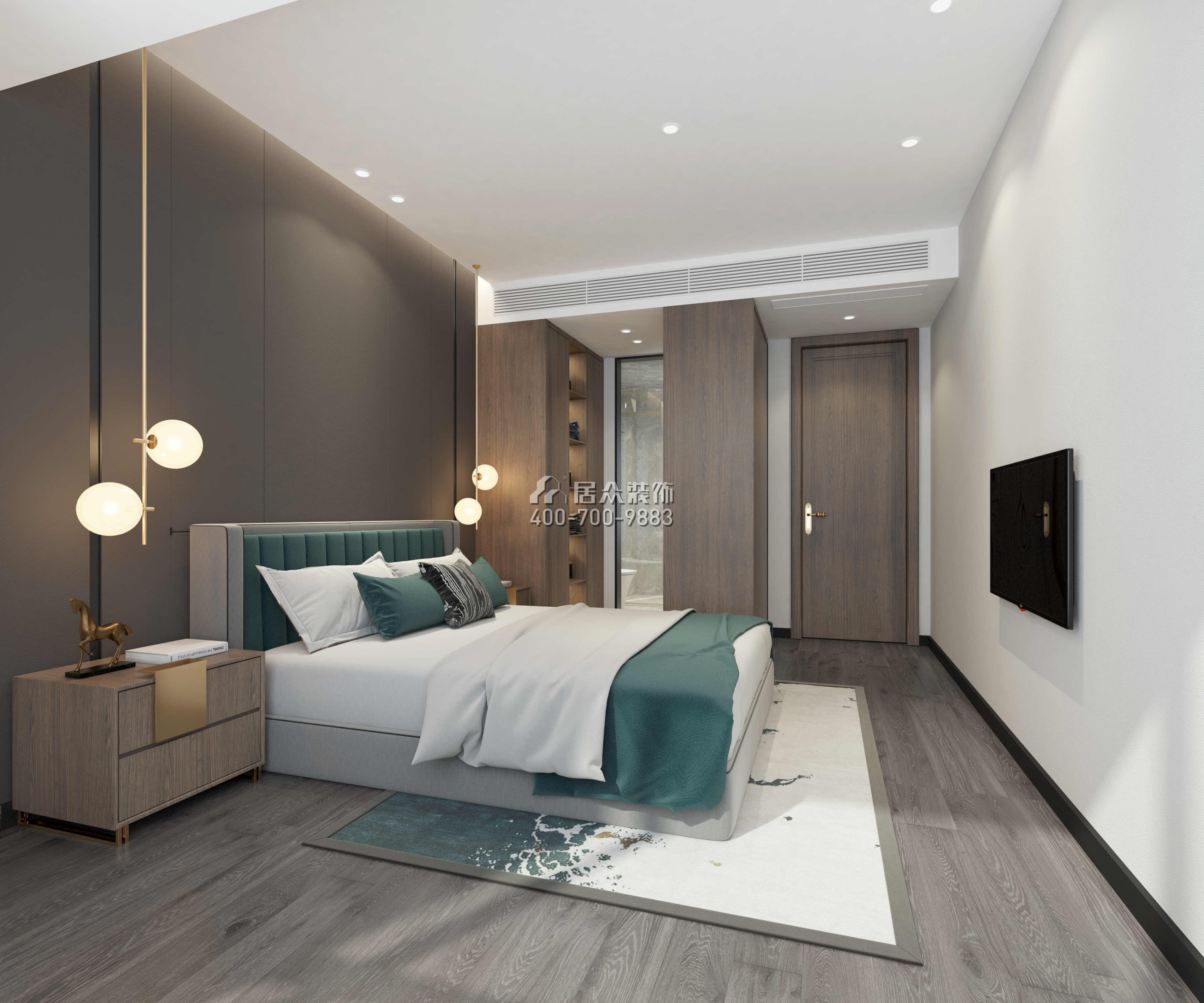 翠沁閣149平方米中式風格平層戶型臥室裝修效果圖