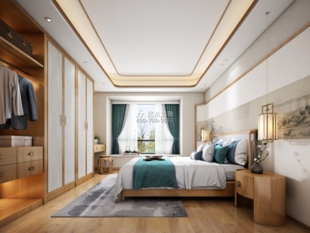 熙灣俊庭180平方米中式風格平層戶型臥室裝修效果圖