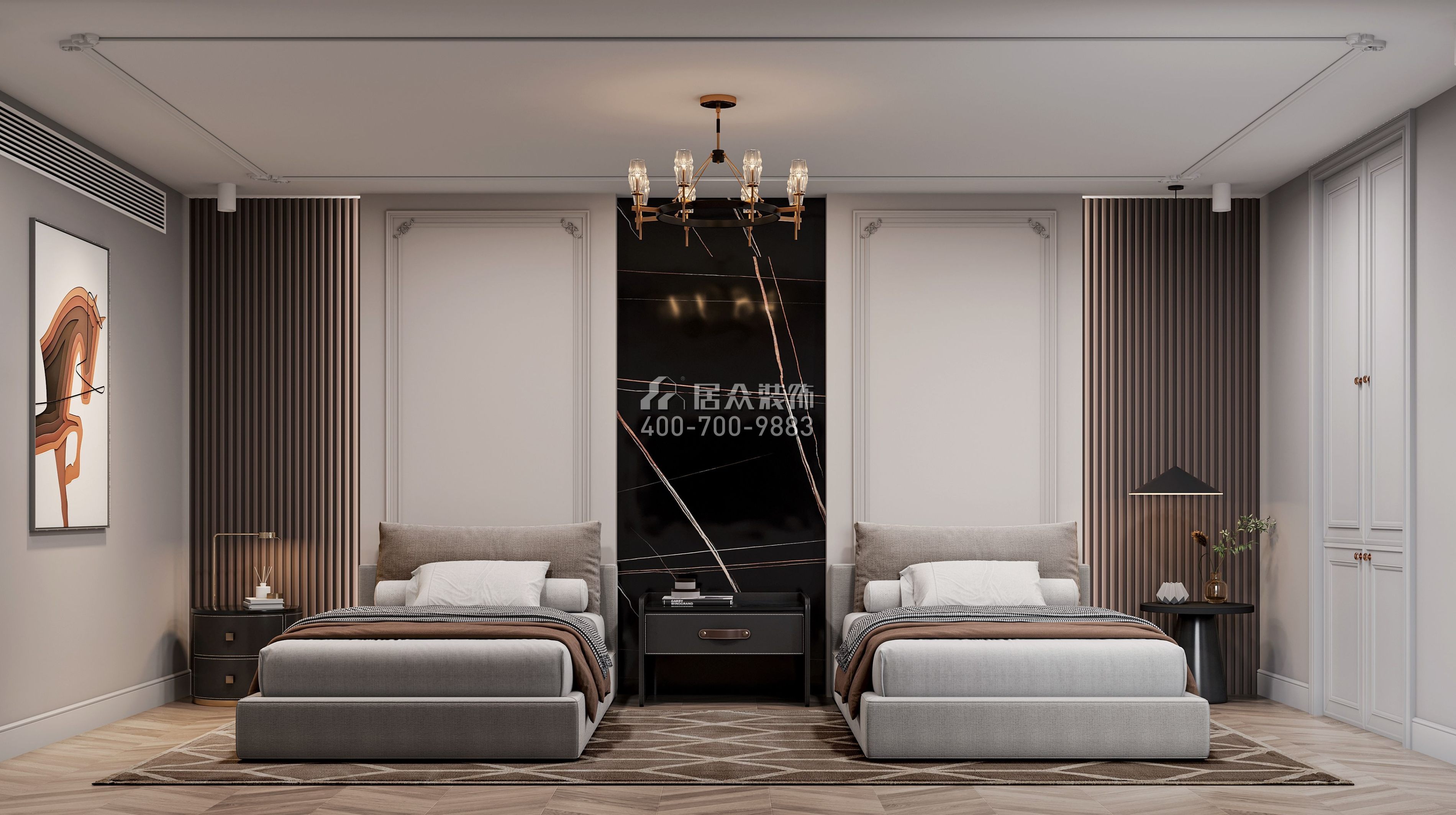 中葡商贸广场200平方米欧式风格复式户型卧室装修效果图