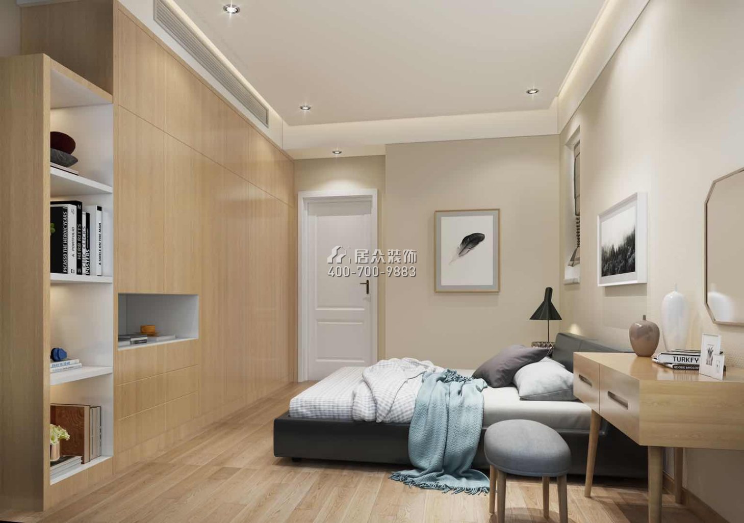 华润城89平方米现代简约风格平层户型卧室装修效果图