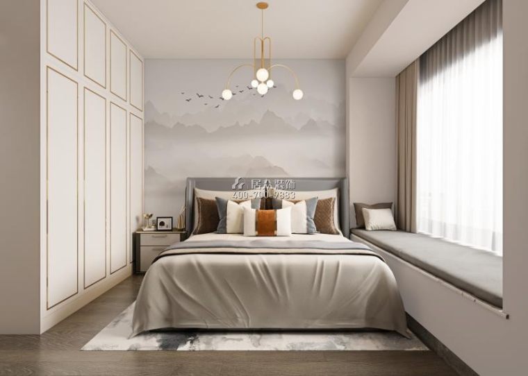 勤诚达正大城91平方米现代简约风格平层户型卧室装修效果图