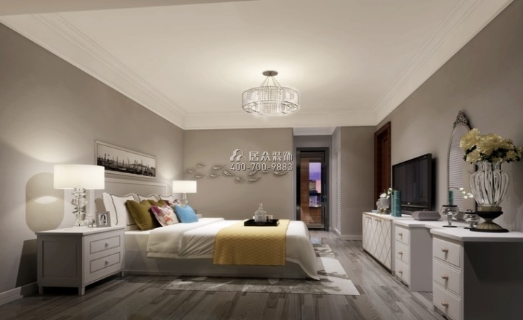 御景龙湖129平方米现代简约风格平层户型卧室装修效果图