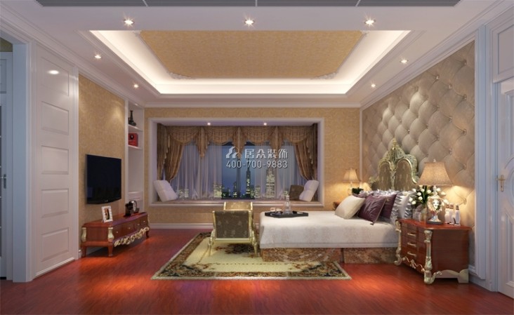 紫麟山230平方米歐式風格平層戶型臥室裝修效果圖