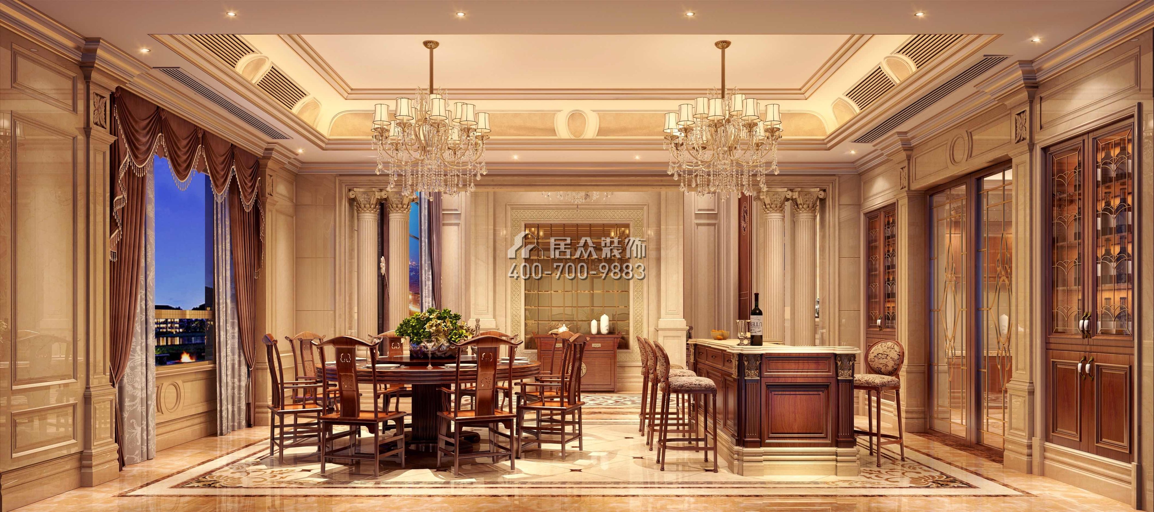 東江明珠花園600平方米歐式風格別墅戶型餐廳裝修效果圖