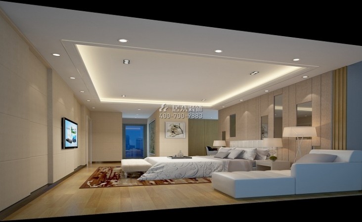 星河丹堤420平方米现代简约风格别墅户型卧室装修效果图
