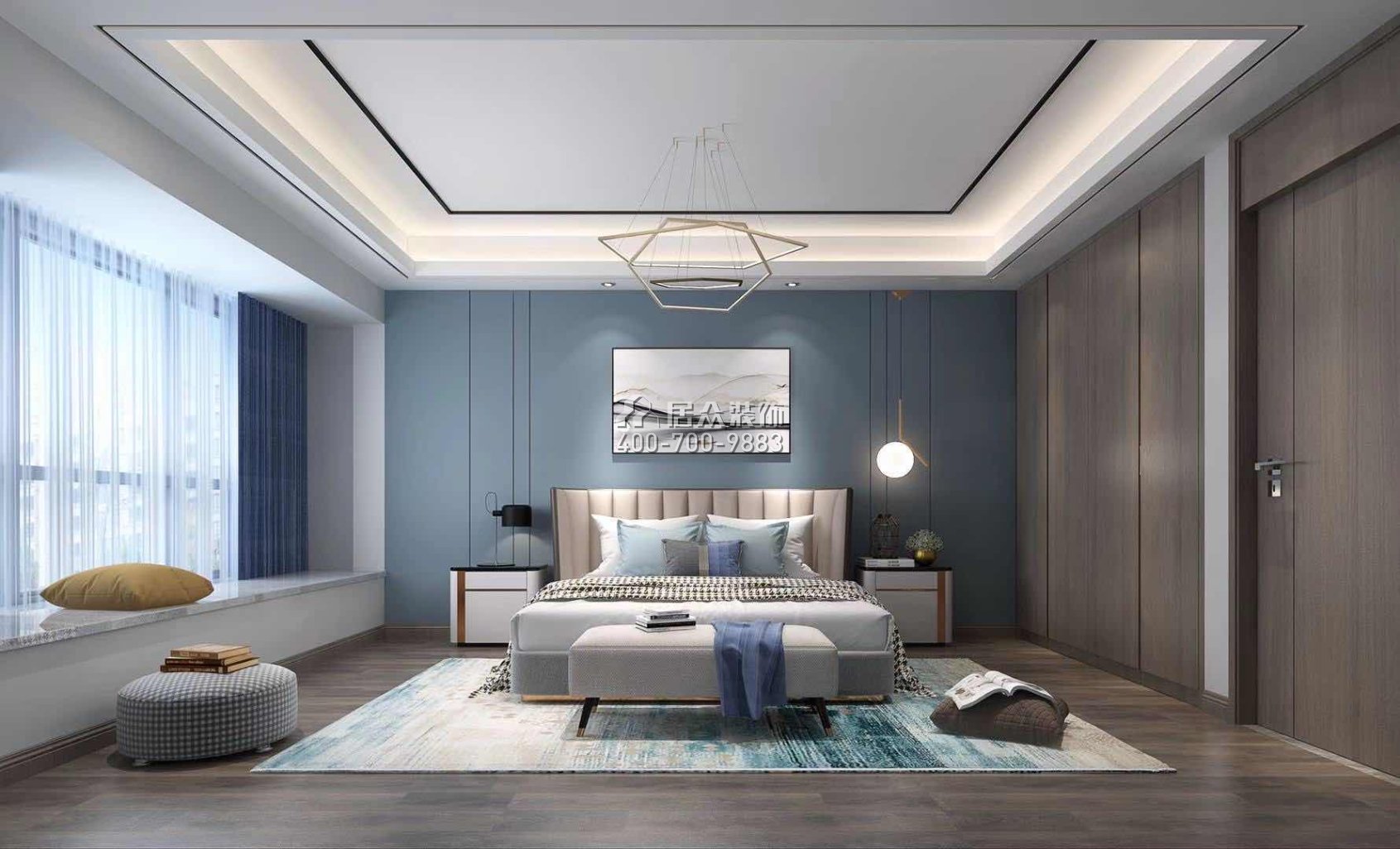 經世龍城140平方米現代簡約風格平層戶型臥室裝修效果圖