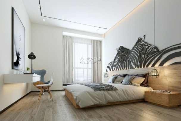 美的君兰江山420平方米现代简约风格平层户型卧室装修效果图