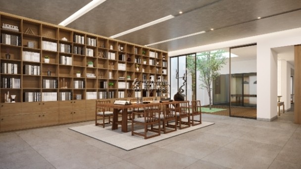 香山美墅花園800平方米現代簡約風格別墅戶型書房裝修效果圖
