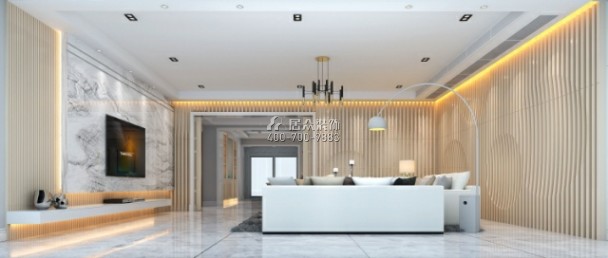 美的君兰江山420平方米现代简约风格平层户型客厅kok电竞平台效果图