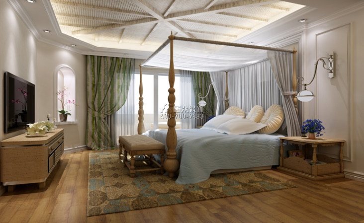 观湖园三期240平方米欧式风格复式户型卧室装修效果图