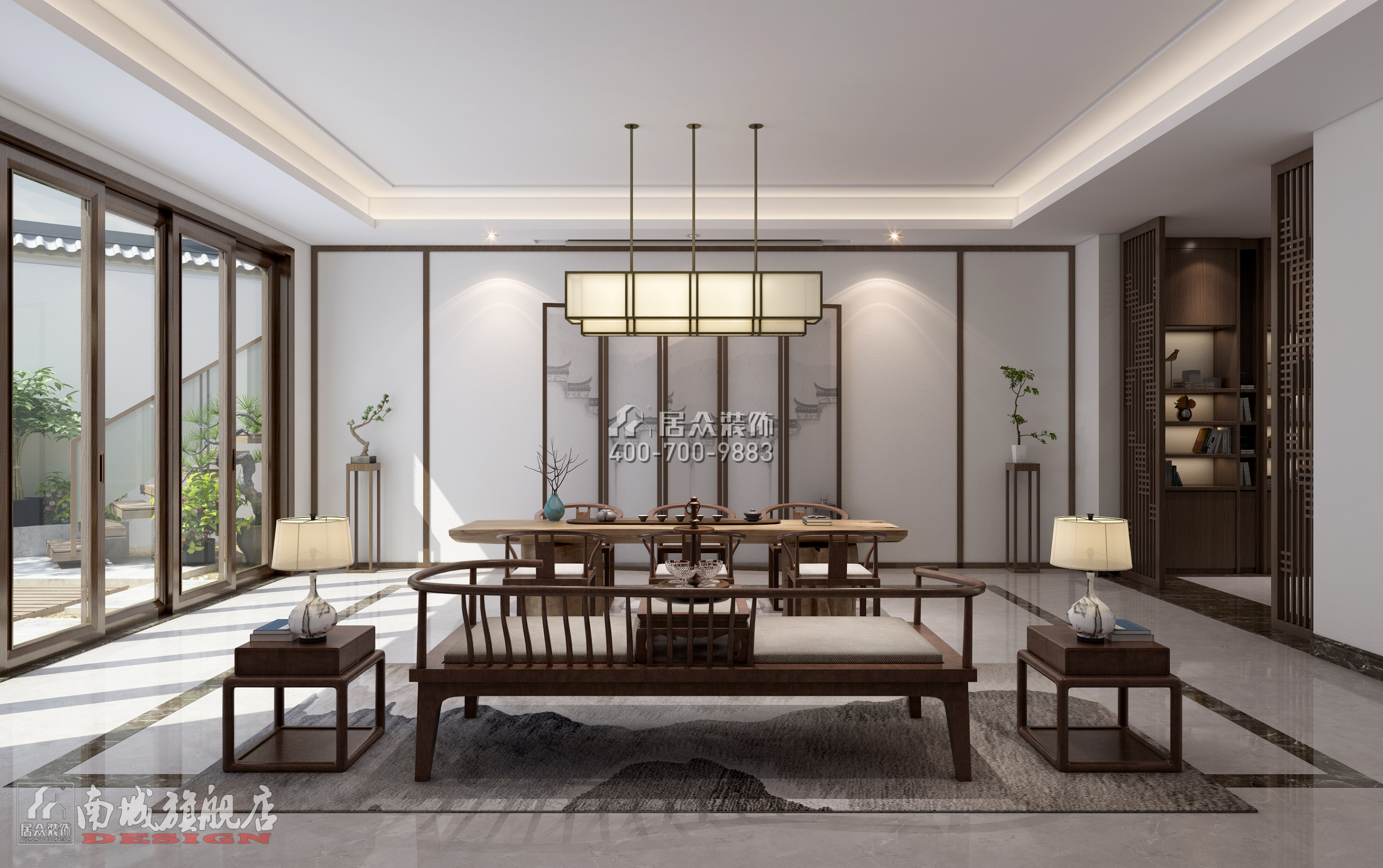 星语林·汀湘十里500平方米中式风格别墅户型客厅装修效果图