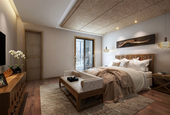 复地御香山350平方米中式风格别墅户型卧室装修效果图
