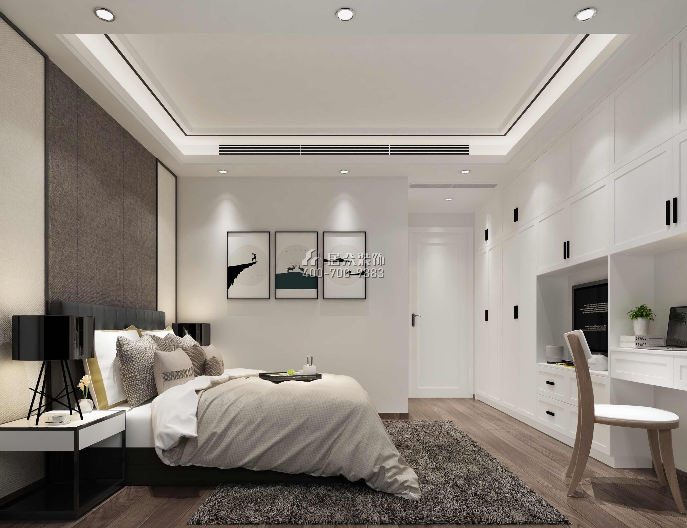 博林天瑞89平方米現代簡約風格平層戶型臥室裝修效果圖