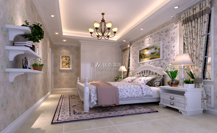 金城苑138平方米田园风格平层户型卧室装修效果图