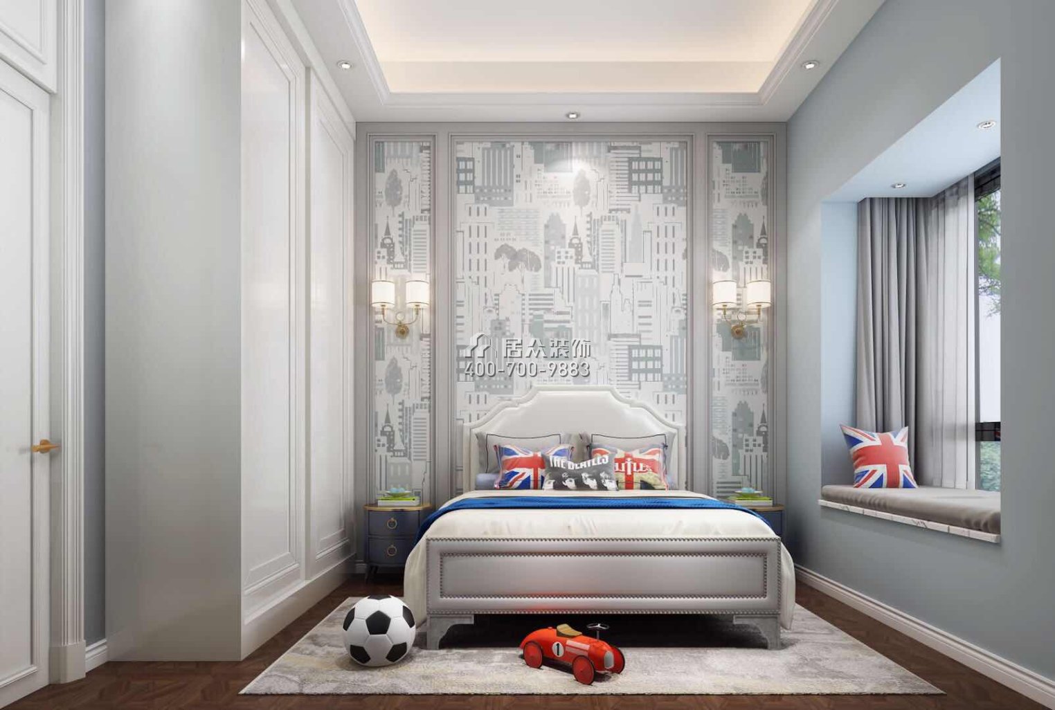 新世紀上河居360平方米歐式風格復式戶型臥室裝修效果圖
