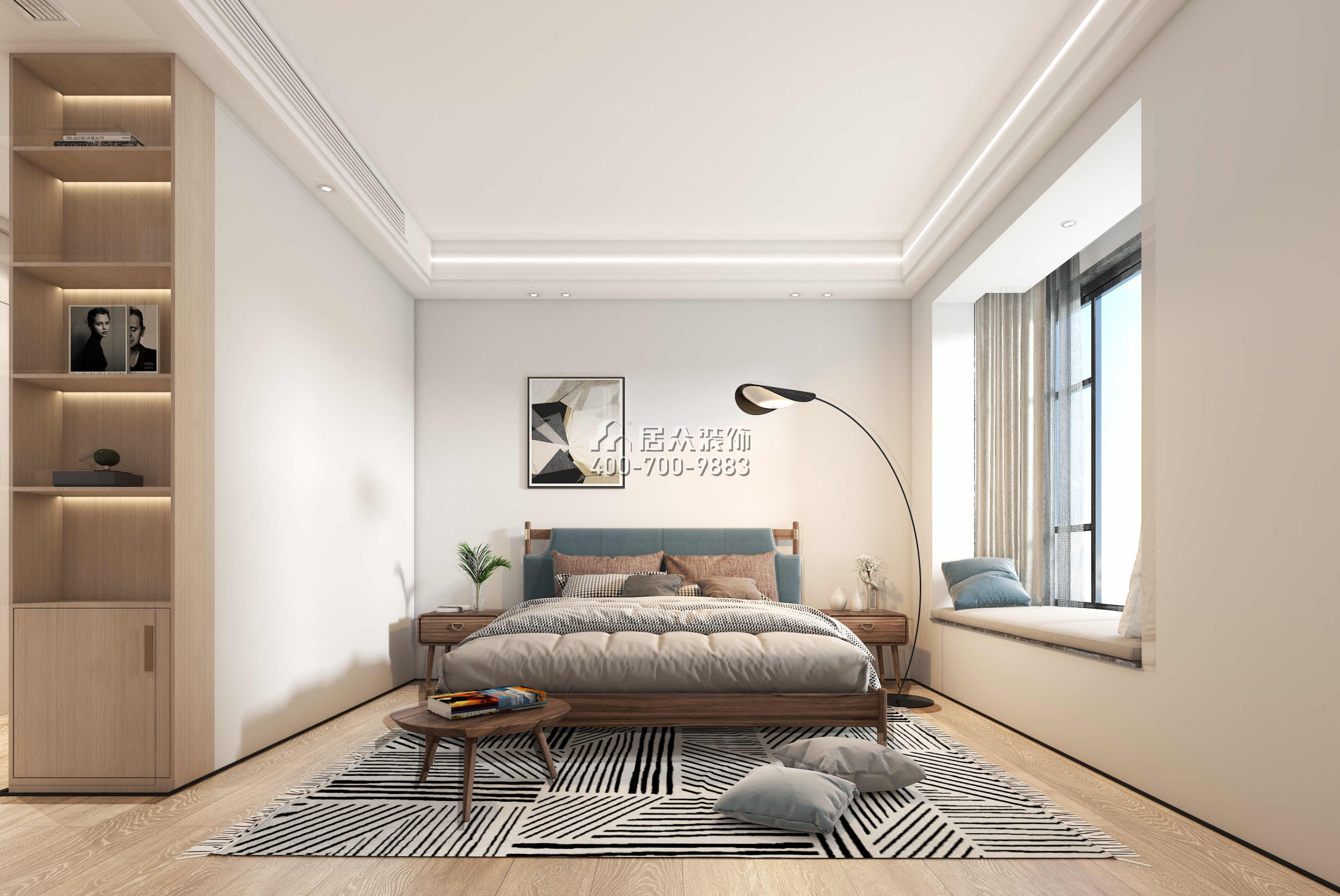 富春山居200平方米北欧风格复式户型卧室装修效果图