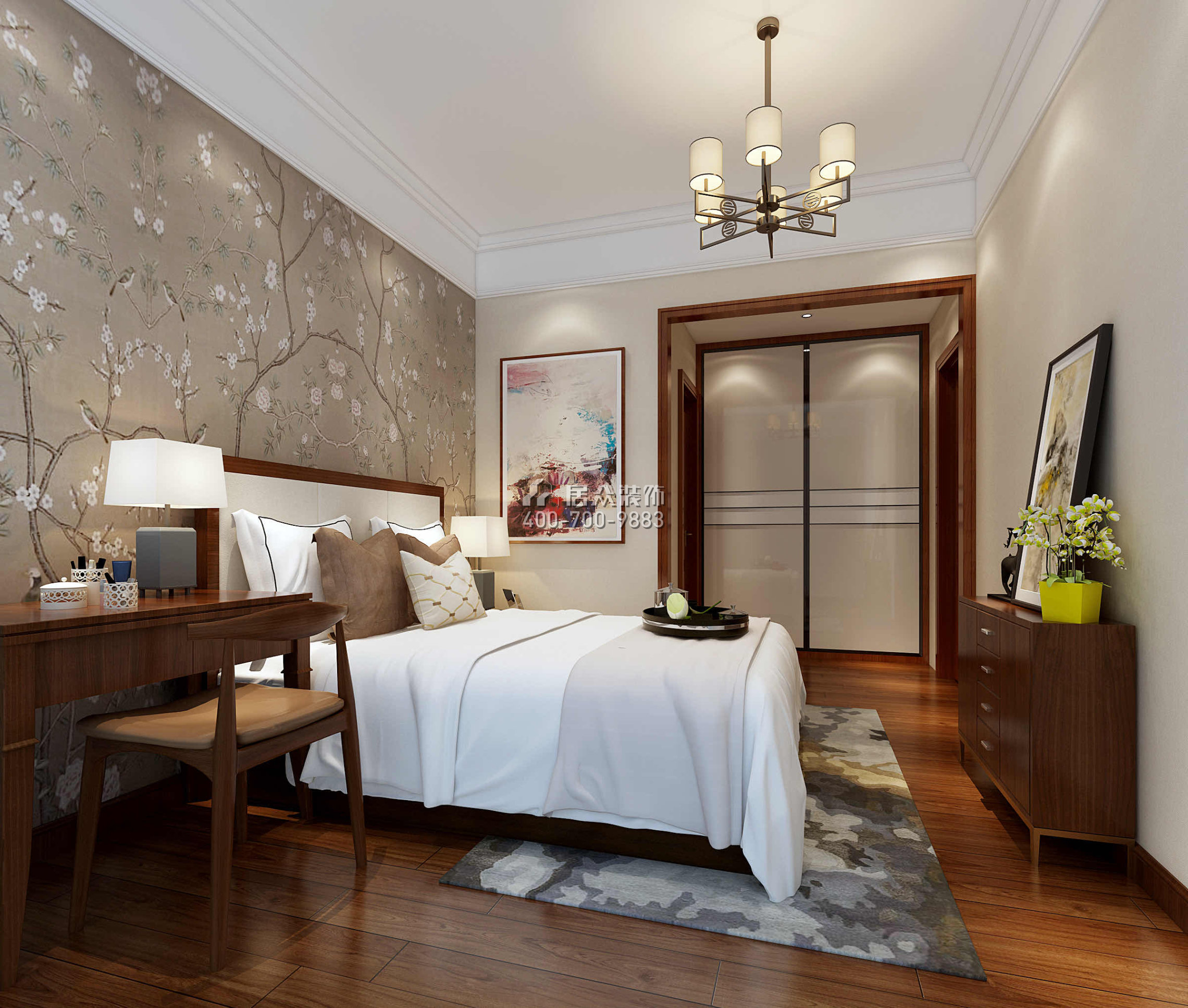 嘉华星际湾180平方米中式风格平层户型卧室装修效果图
