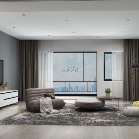 榮悅臺139平方米現代簡約風格平層戶型客廳裝修效果圖