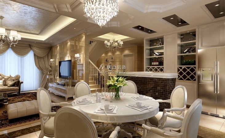 雅居樂花冠集260平方米歐式風格復式戶型餐廳裝修效果圖