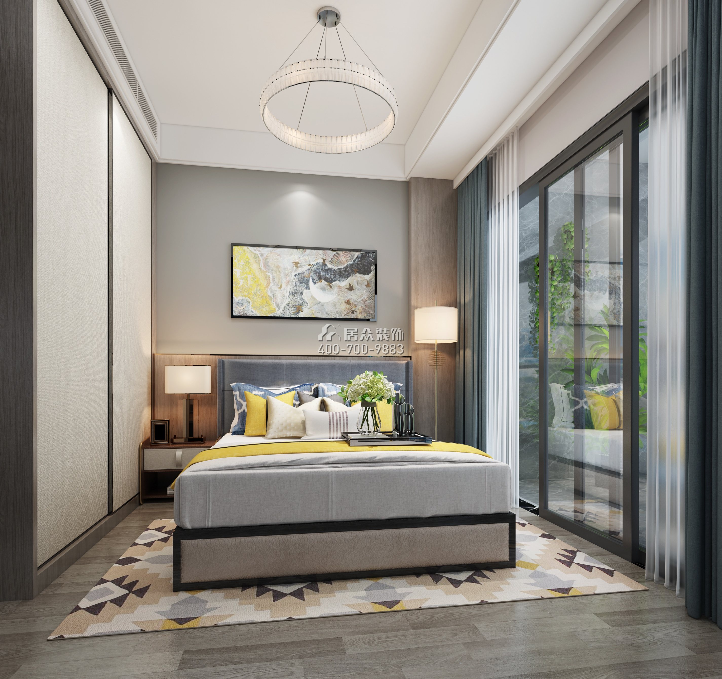 大康福盈门175平方米现代简约风格平层户型卧室装修效果图