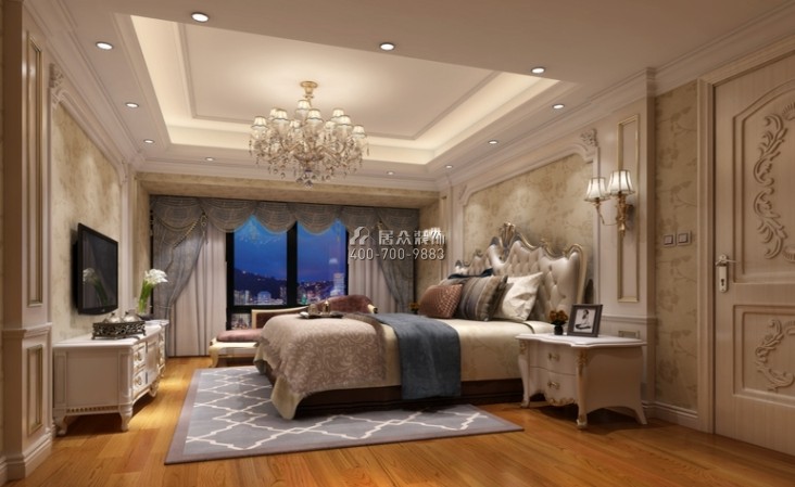 圣淘沙骏园120平方米欧式风格平层户型卧室装修效果图