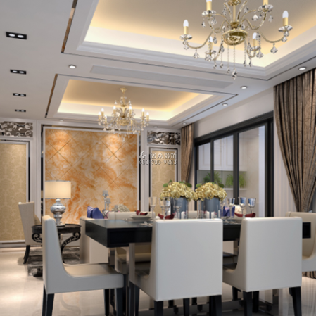 华业玫瑰四季89平方米欧式风格平层户型客厅装修效果图